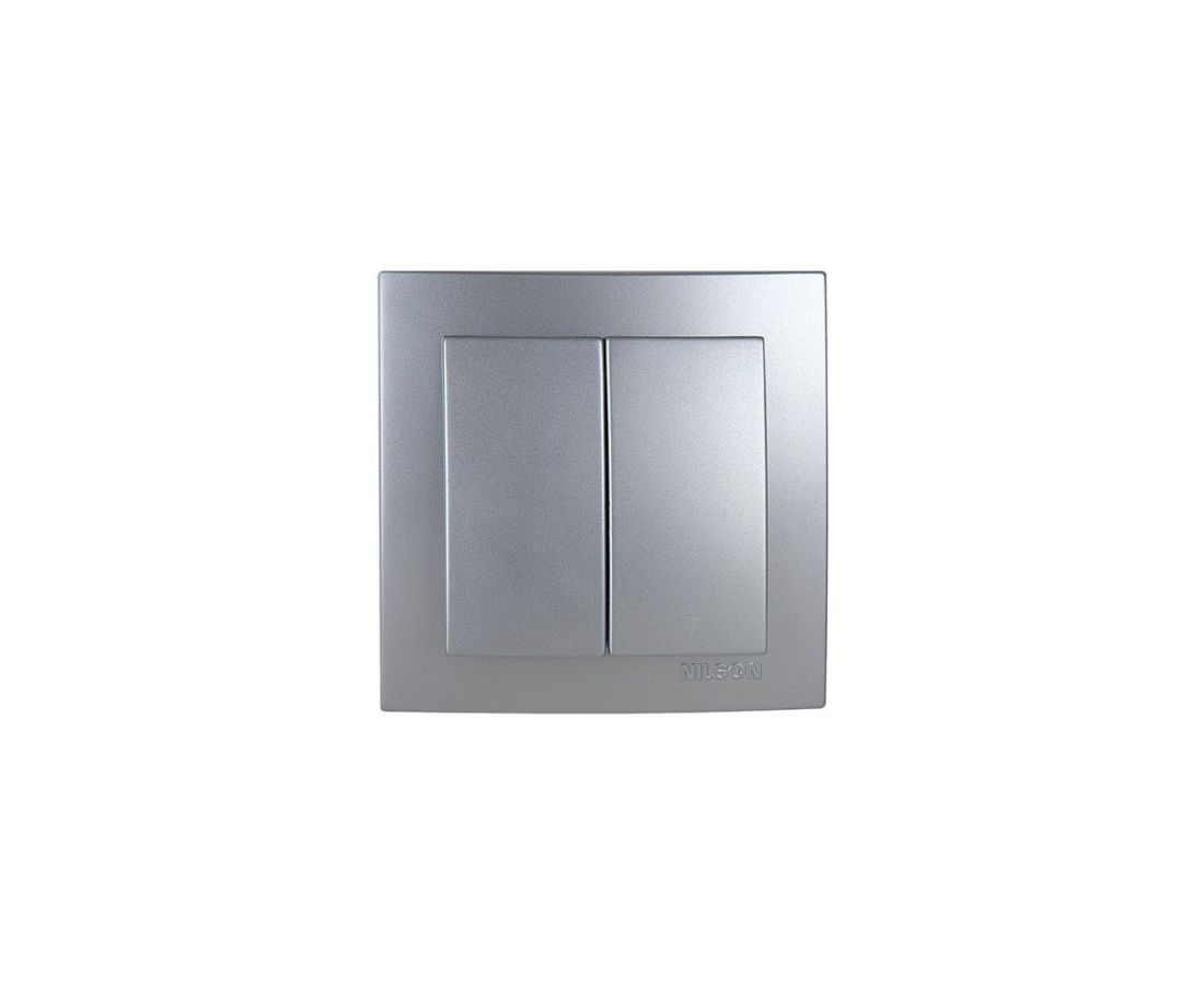 ჩამრთველი ორიანი touran silver - 24131003 — როზეტები და ჩამრთველები